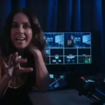 Carol Barcellos no estúdio do videocast Gigantes para Gigantes, série com grandes nomes do esporte brasileiro que revela histórias reais, bastidores e superações de atletas que fizeram história no Brasil.