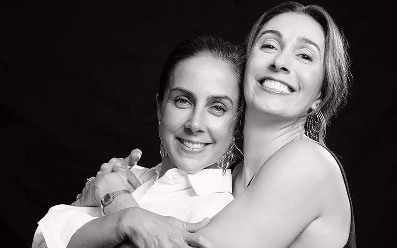 Carol Barcellos e Maria Clara Salgado em ensaio de divulgação do videocast Muito Além do Esporte, que aborda esporte, empoderamento e superação.