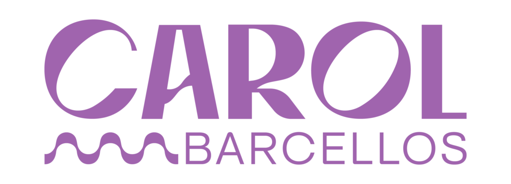 Logo Carol Barcellos horizontal roxo em PNG