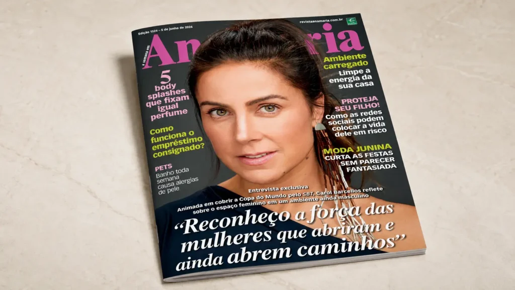 Carol Barcellos na capa da revista AnaMaria