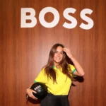Carol Barcellos no lancamento da coleção de moda copa da Hugo Boss